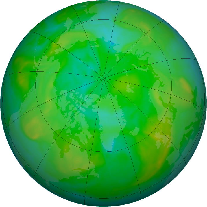 Arctic ozone map for 11 July 2008